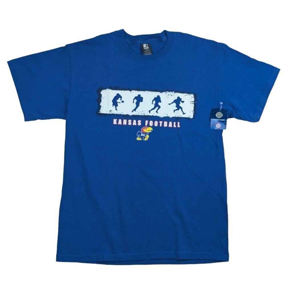 Vintage Kansas City Jayhawks Football 90s Starter Blue Shirt NEW WITH TAGS